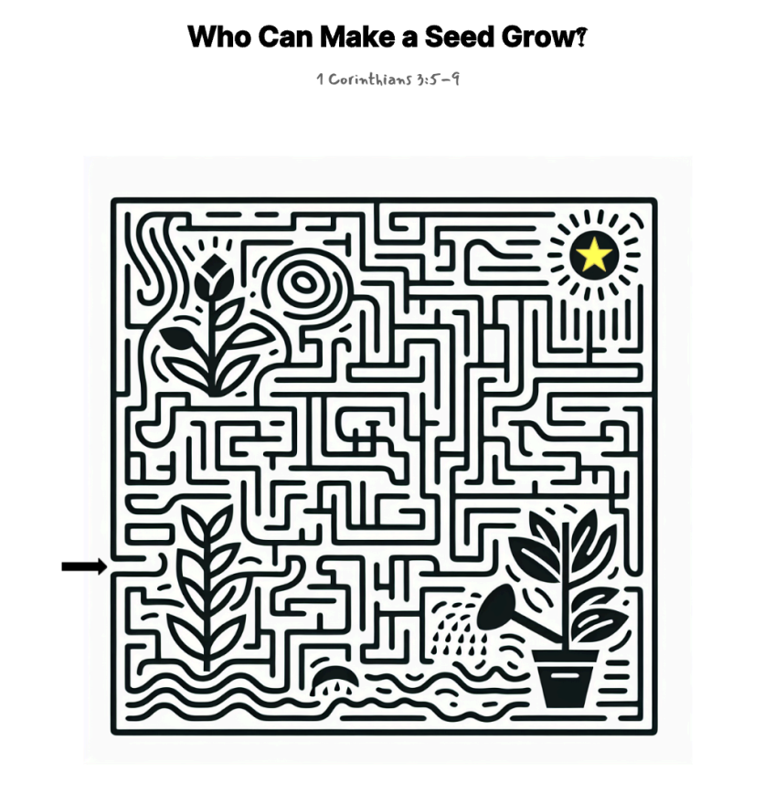 Who Can Make a Seed Grow? maze